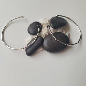 Large & light weight hoops Earrings silver plated